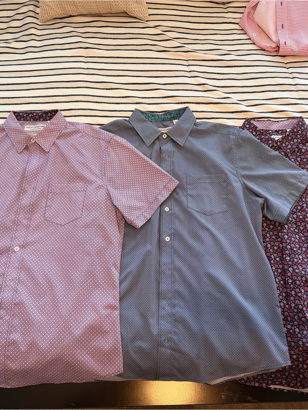 Short-Sleeve Nick Graham Men's Dress Shirt Lot Size Large